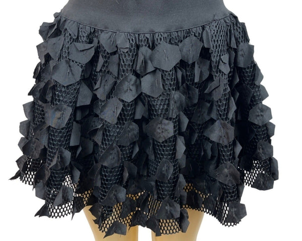Jis Collections Women’s Black Skirt Ruffled Mini Skirt Sz M,
