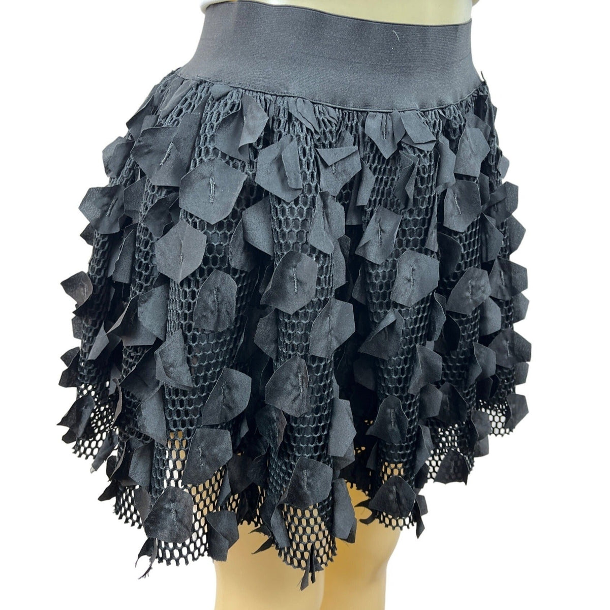 Jis Collections Women’s Black Skirt Ruffled Mini Skirt Sz M,