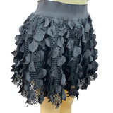 Jis Collections Women’s Black Skirt Ruffled Mini Skirt Sz M,