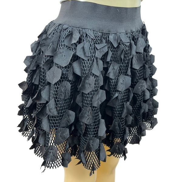 Jis Collections Women’s Black Skirt Ruffled Mini Skirt Sz M,