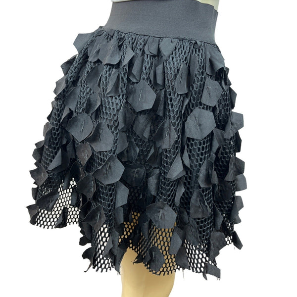 Jis Collections Women’s Black Skirt Ruffled Mini Skirt Sz M,