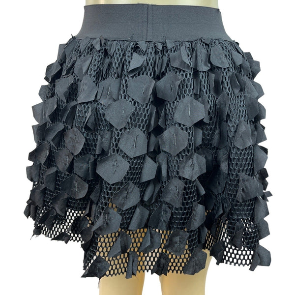 Jis Collections Women’s Black Skirt Ruffled Mini Skirt Sz M,