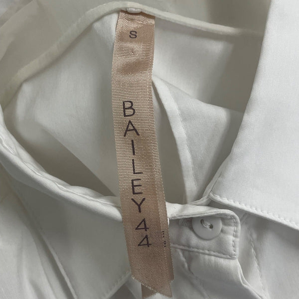 Womens Semi-Sheer Long Sleeve White Button-Up Shirt By Bailey 44 Size S