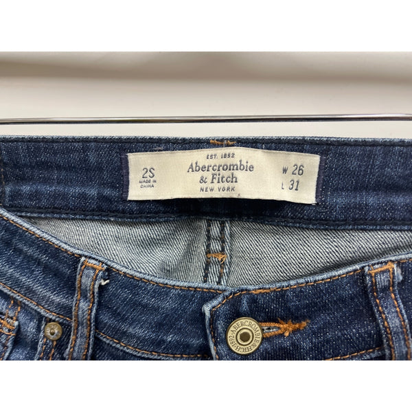 Abercrombie & Fitch Womens Blue Denim Skinny Jeans Size 26W 31L