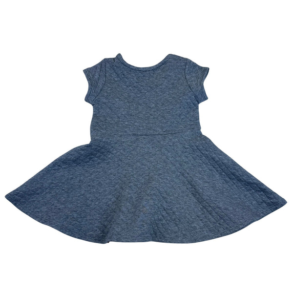 Hope & Henry Baby Girls Grey Polyester & Cotton Quilted Flare Dress Size 12-18M