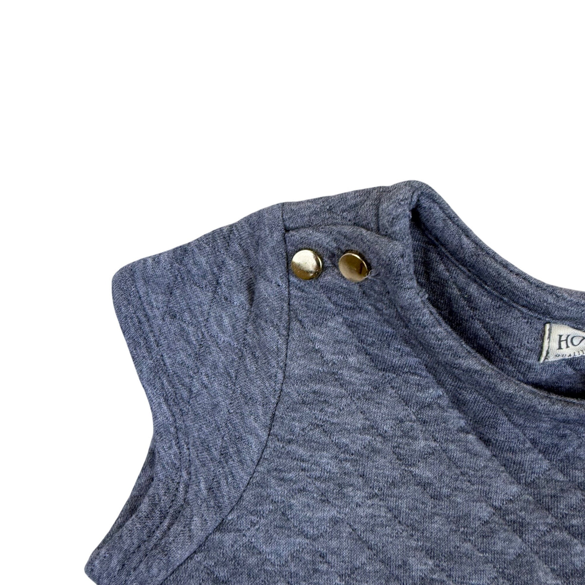 Hope & Henry Baby Girls Grey Polyester & Cotton Quilted Flare Dress Size 12-18M