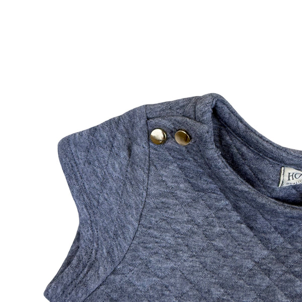 Hope & Henry Baby Girls Grey Polyester & Cotton Quilted Flare Dress Size 12-18M