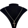925 Sterling Silver Cross Pendant With Diamond Accent Chain Necklace 16” Lobster Clasp