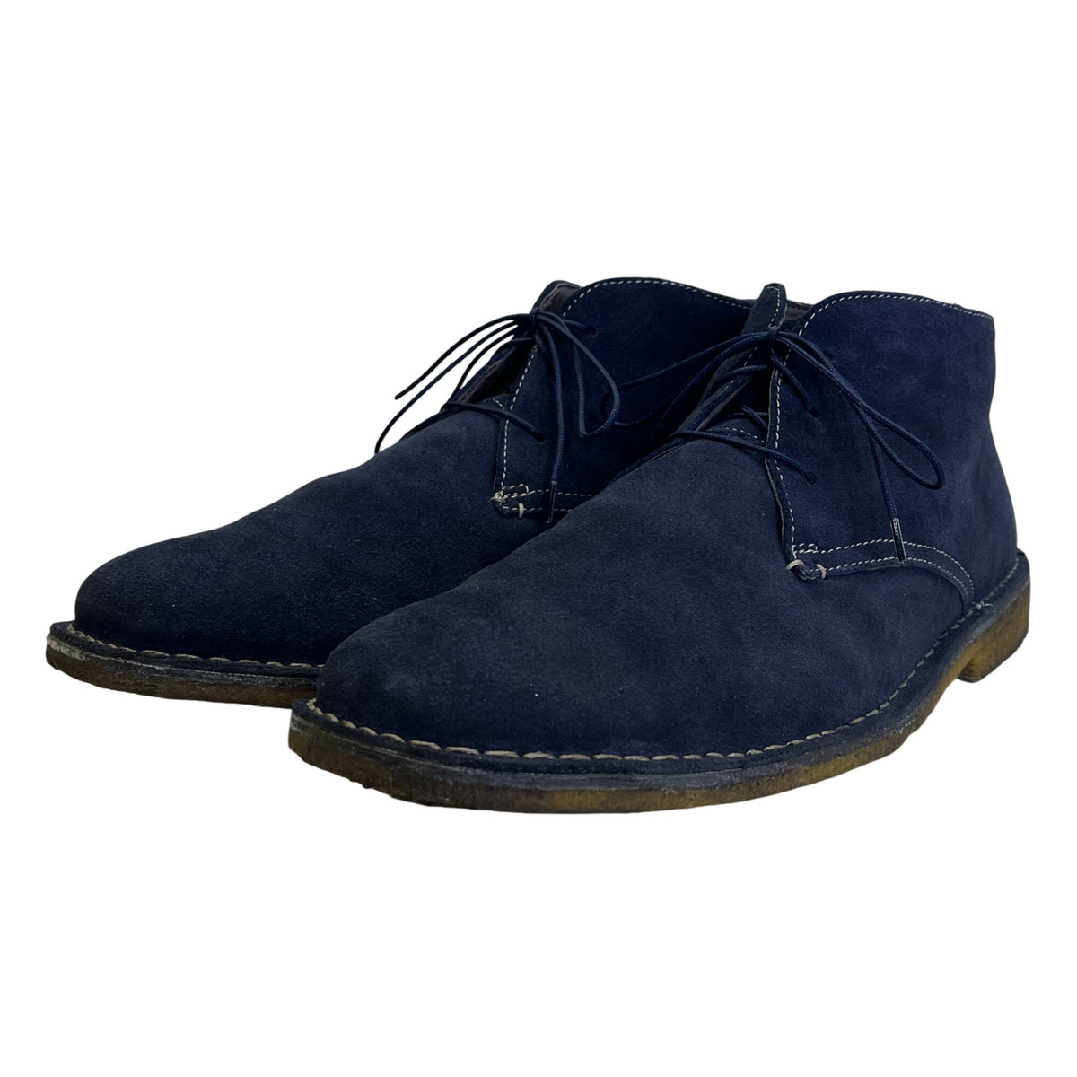 Johnston & Murphy Men’s Navy Blue Leather Bollinger Chukka Boots Size 13M