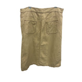 Weekend Max Mara Beige Linen-Cotton Blend Midi Skirt With Side Button Detail Womens Size 10 US