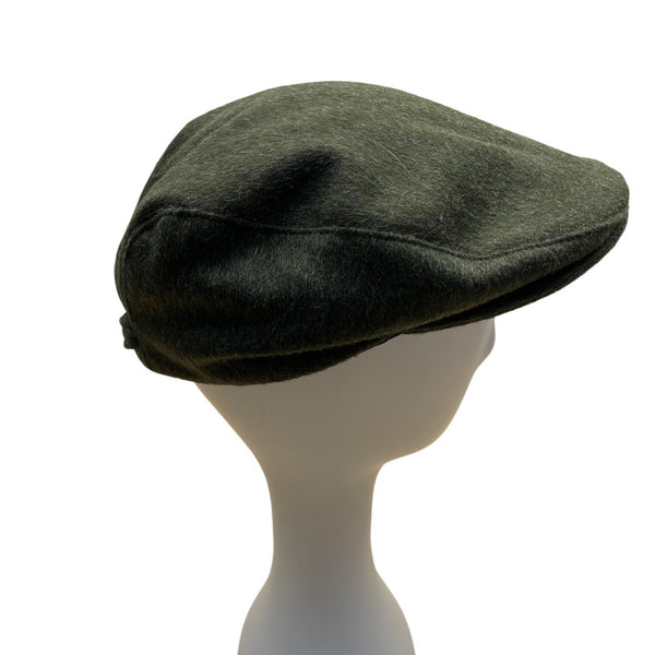 Hubertus Tiroler Loden Green\ Wool Flat Cap With Adjustable Strap