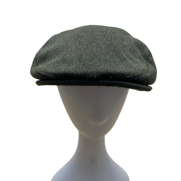Hubertus Tiroler Loden Green\ Wool Flat Cap With Adjustable Strap