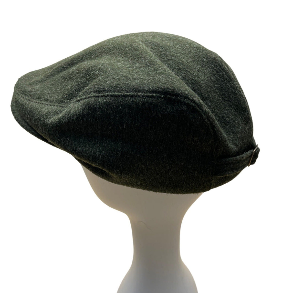 Hubertus Tiroler Loden Green\ Wool Flat Cap With Adjustable Strap
