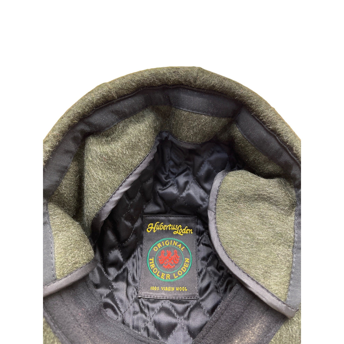 Hubertus Tiroler Loden Green\ Wool Flat Cap With Adjustable Strap