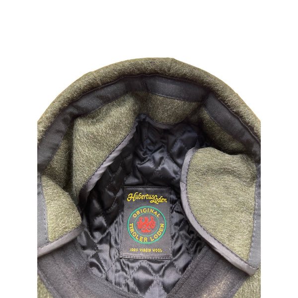 Hubertus Tiroler Loden Green\ Wool Flat Cap With Adjustable Strap