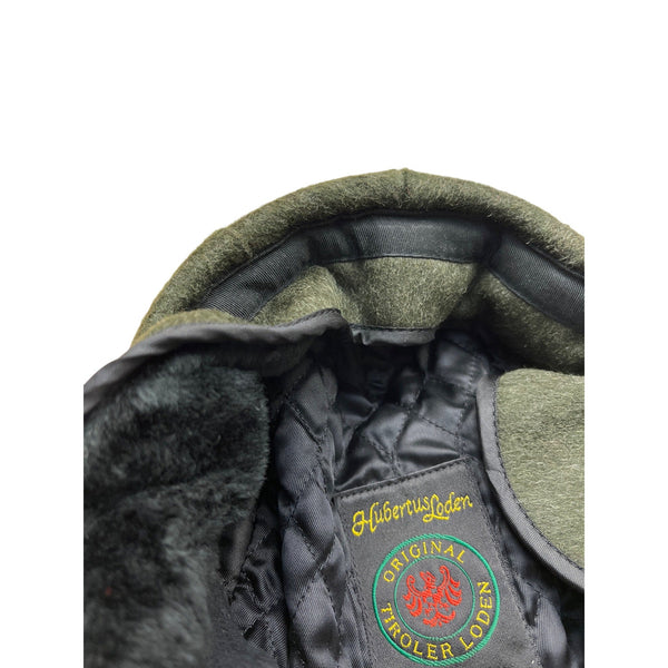 Hubertus Tiroler Loden Green\ Wool Flat Cap With Adjustable Strap