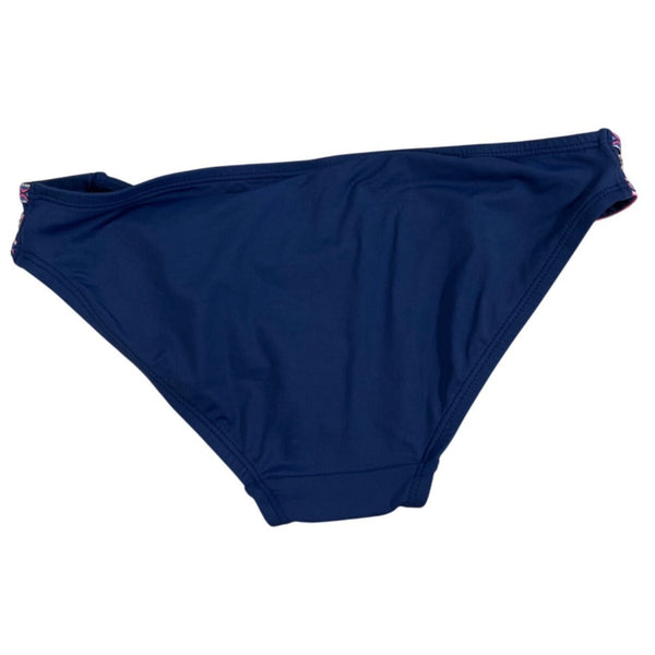 Cole Of California Embellished Bikini Bottom Navy Blue Zigzag Trim Size S- NEW