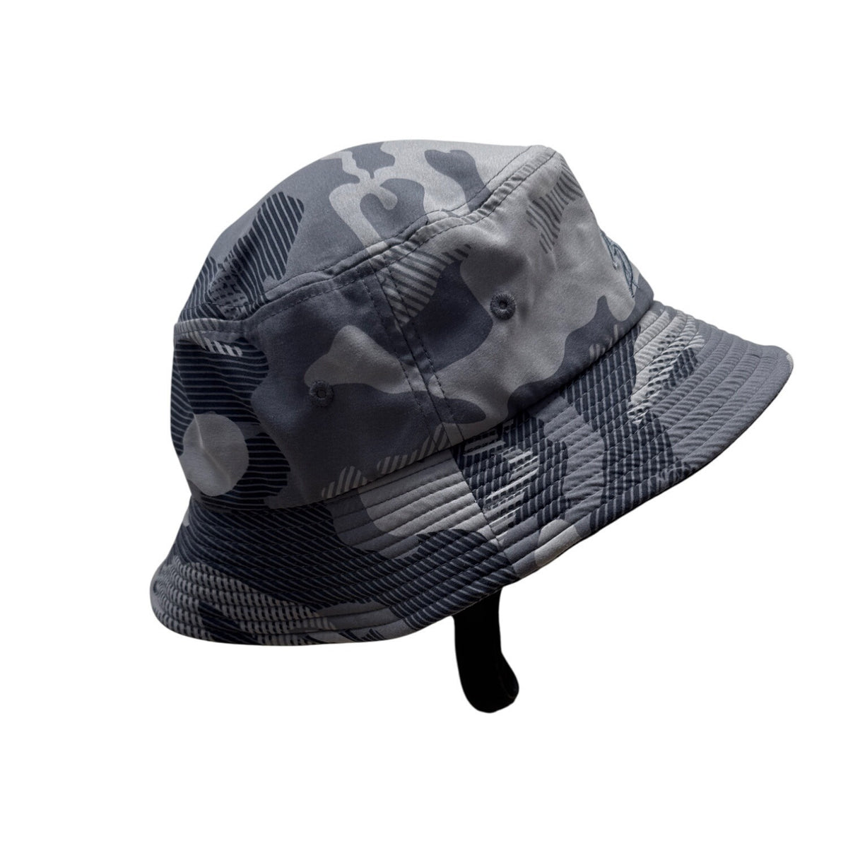 Billabong Mens Gray Camo Bucket Hat With Chin Strap