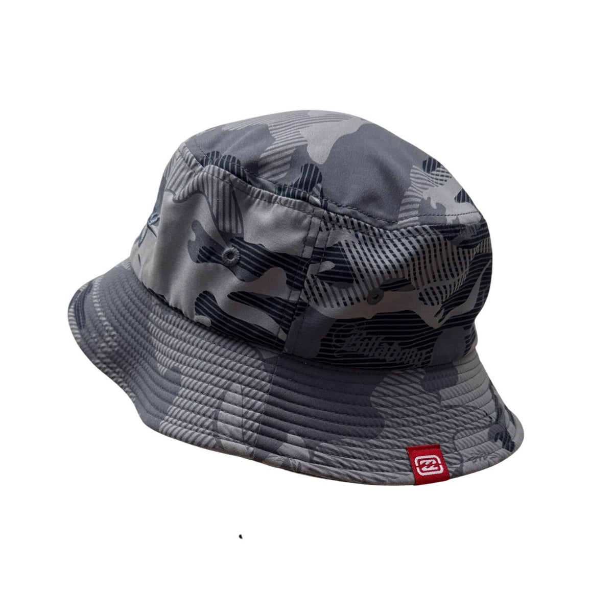 Billabong Mens Gray Camo Bucket Hat With Chin Strap