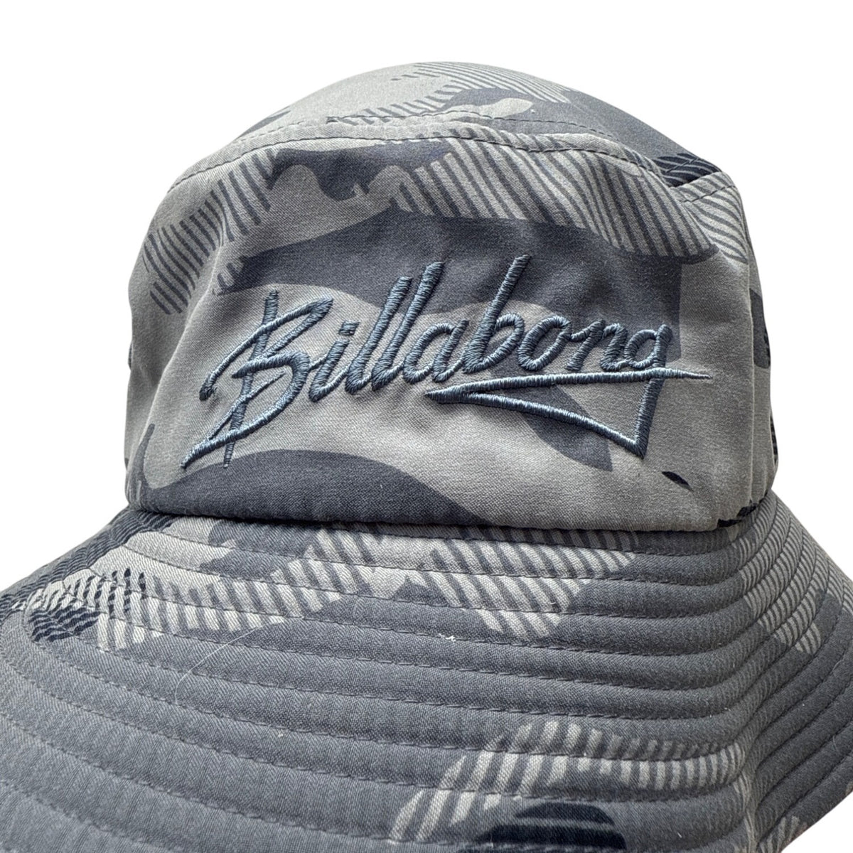 Billabong Mens Gray Camo Bucket Hat With Chin Strap