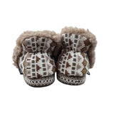 Muk Luks Womens Beige Faux Fur Lining Slip On Knitted Slippers Szize 5-6 - New