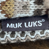 Muk Luks Womens Beige Faux Fur Lining Slip On Knitted Slippers Szize 5-6 - New