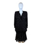 Damianou Black Lace Sequin Womens Long Sleeve Dress V-Neck Elegant Sz XL