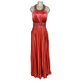 My Michelle Womens Red Satin Halter Evening Gown With Beaded Detailing Size XL