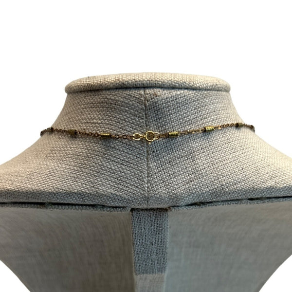 Vintage 80s 90s Gold Tone Long Chain Necklace with Sparkle Dangling Bars - 26in