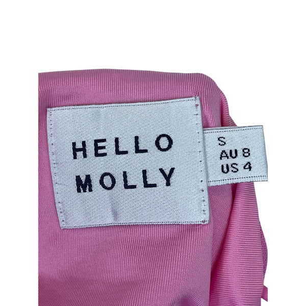 Hello Molly Womens Pink Ruched Sleeveless Mini Dress Size S Open Back Stylish Design