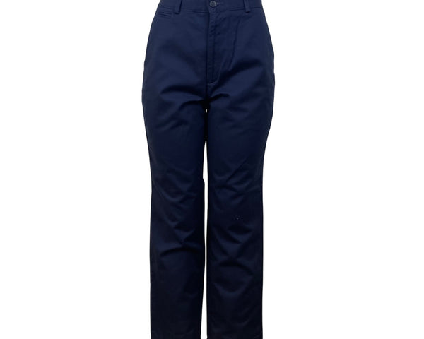 Dockers Womens Navy Flat Front Tapered Leg Pants Relaxed Fit No Wrinkles Sz 10S