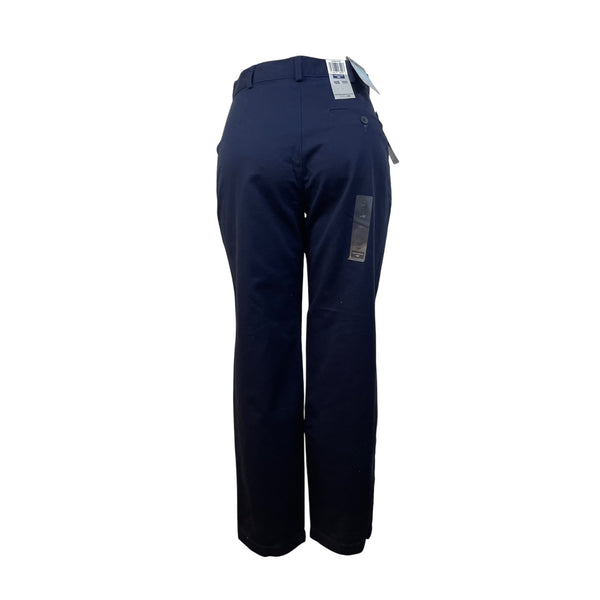 Dockers Womens Navy Flat Front Tapered Leg Pants Relaxed Fit No Wrinkles Sz 10S