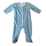 Small Wonders Newborn Blue Striped Bear Sleep Play Footed Pajamas 6/9M - New