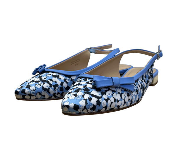 Talbots Women’s Vistá Blue Edison Binding Bow Slingback Flats Size 6M