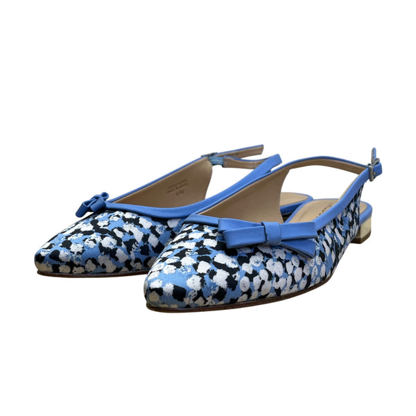 Talbots Women’s Vistá Blue Edison Binding Bow Slingback Flats Size 6M