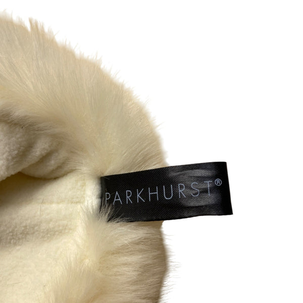 Parkhurst White Knit Winter Hat With Faux Fur Trim
