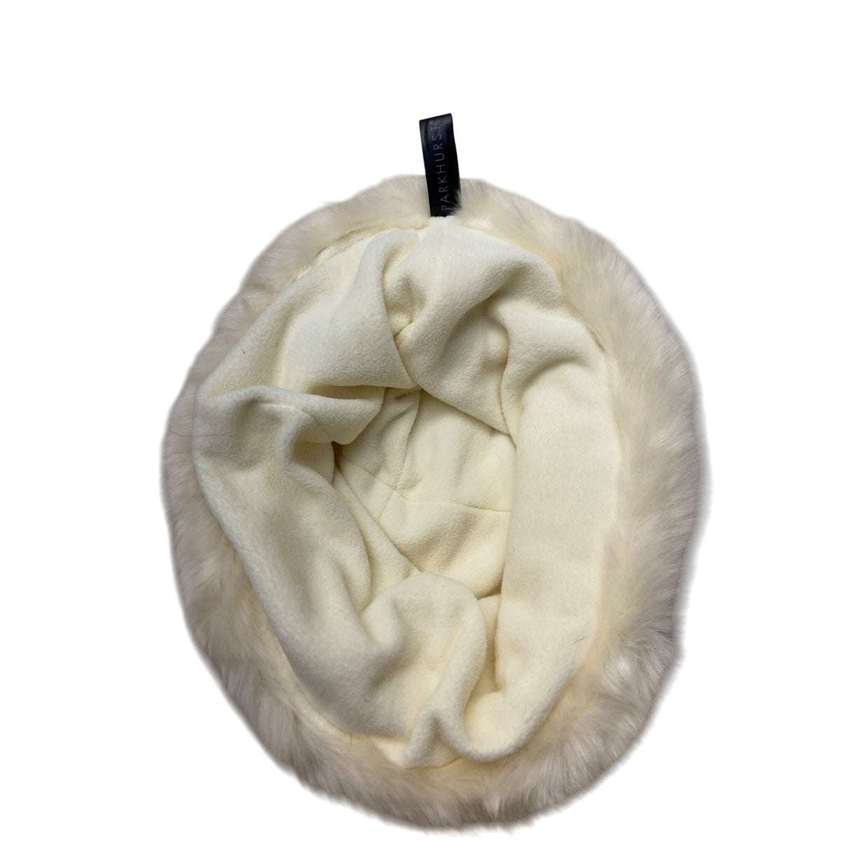 Parkhurst White Knit Winter Hat With Faux Fur Trim