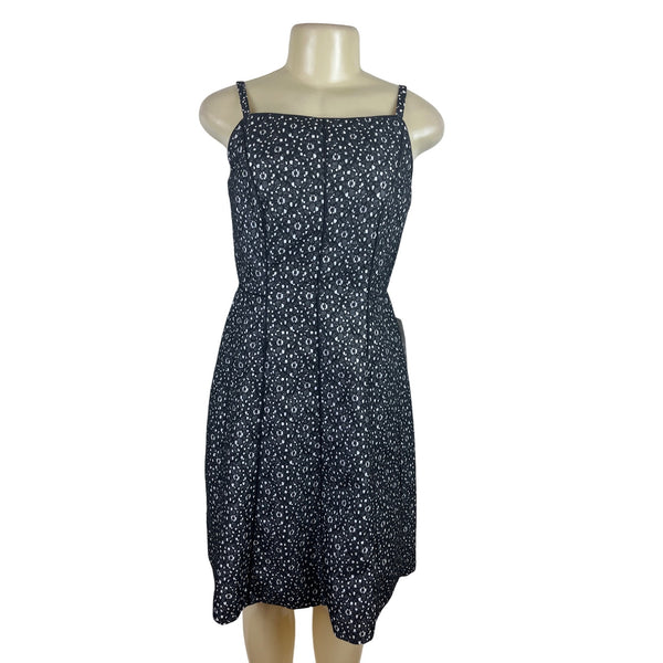Adrianna Papell Women’s Black & White Sleeveless Lace A-Line Dress Sz 4 - New
