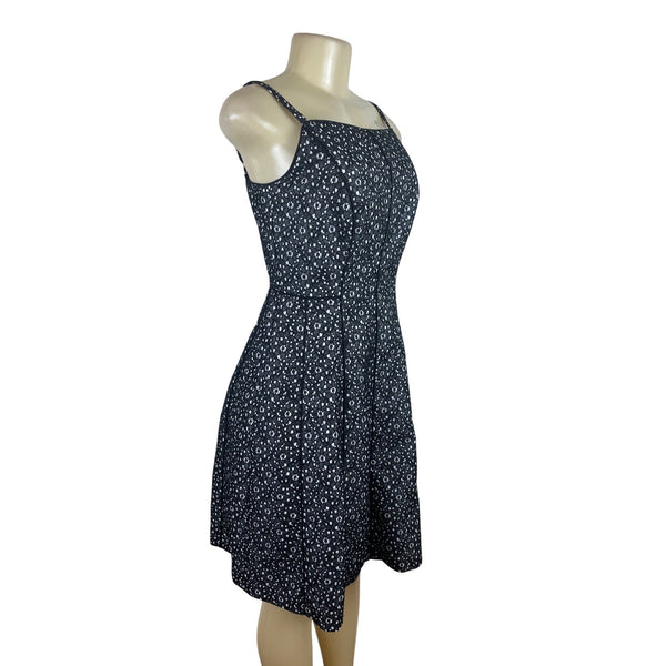 Adrianna Papell Women’s Black & White Sleeveless Lace A-Line Dress Sz 4 - New