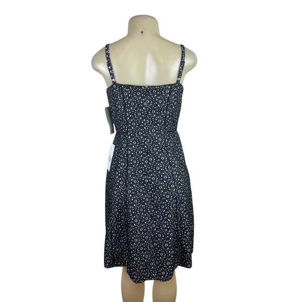 Adrianna Papell Women’s Black & White Sleeveless Lace A-Line Dress Sz 4 - New