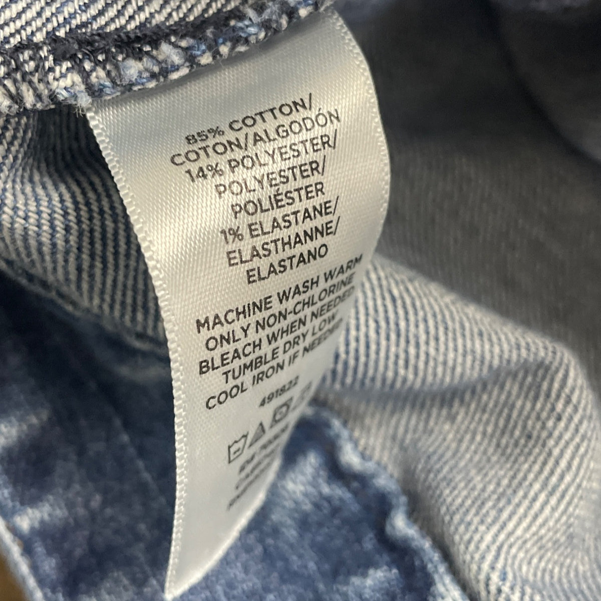 Loft Womens Medium Blue Denim Button Front Cropped Jacket 3/4 Sleeve Cotton