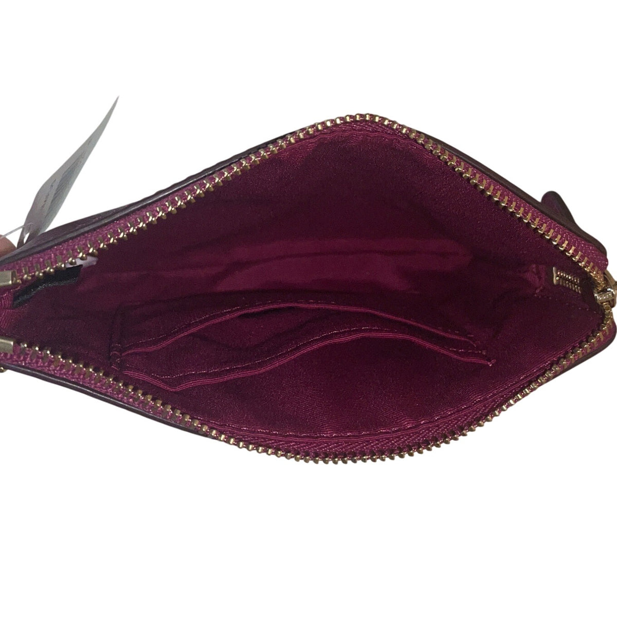 Coach Pebbled Fuchsia Leather With Gold Hardware Wristlet Clutch Bag Sz S