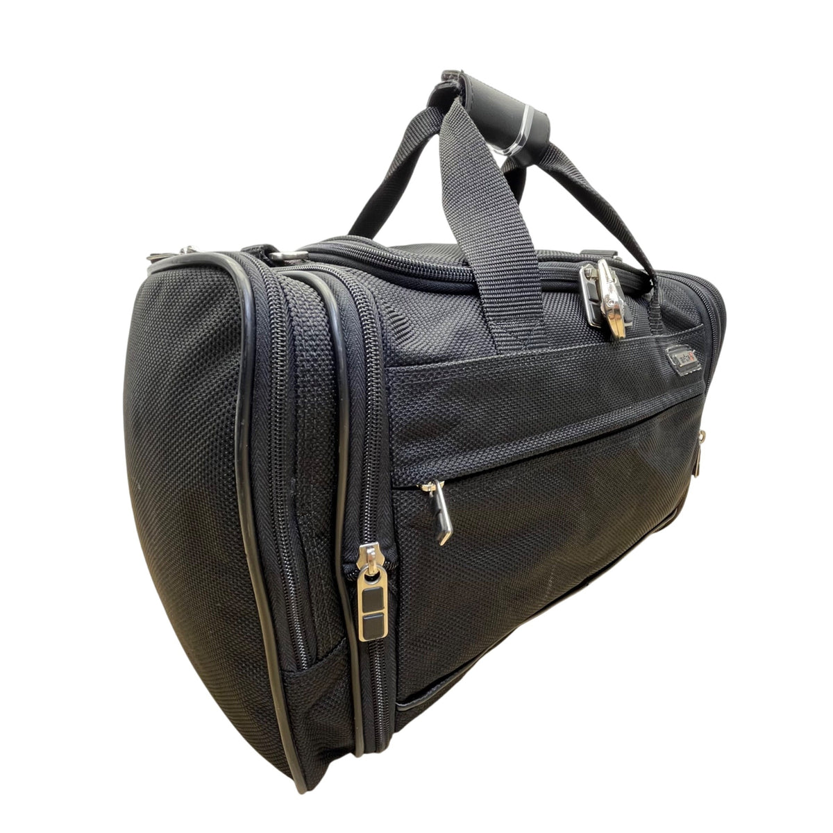 Metro XP Men’s Black Nylon Multi-Compartment Lock Secure Zip Travel Duffel Bag