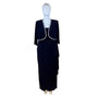 Jeanne Alexander Women's Navy Polyester Embellished Gown W/ Bolero Jacket Sz 20W