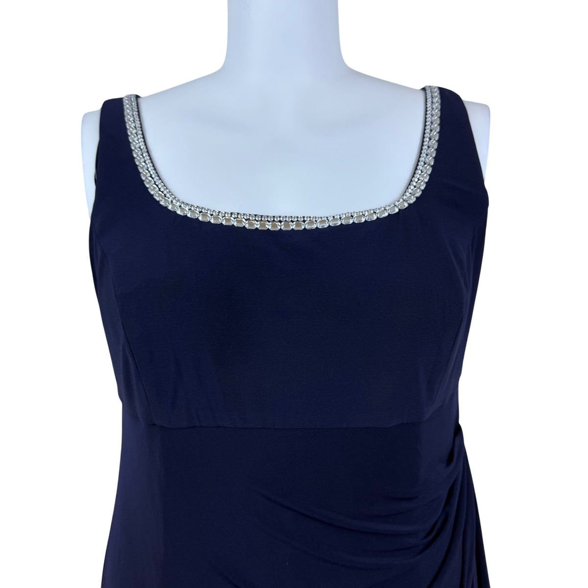 Jeanne Alexander Women's Navy Polyester Embellished Gown W/ Bolero Jacket Sz 20W