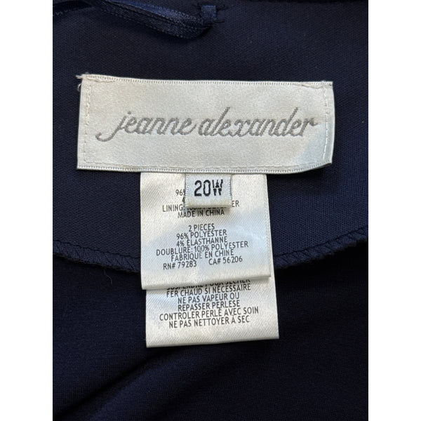 Jeanne Alexander Women's Navy Polyester Embellished Gown W/ Bolero Jacket Sz 20W