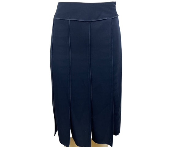Drama Womens Black Knee-Length Pleated Skirt  Versatile Elegant Wear Size 12