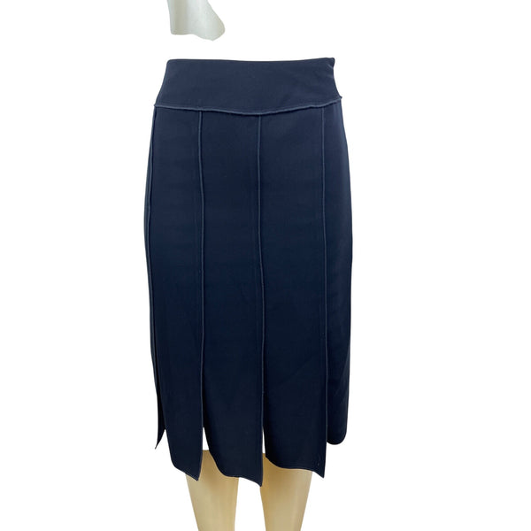 Drama Womens Black Knee-Length Pleated Skirt  Versatile Elegant Wear Size 12