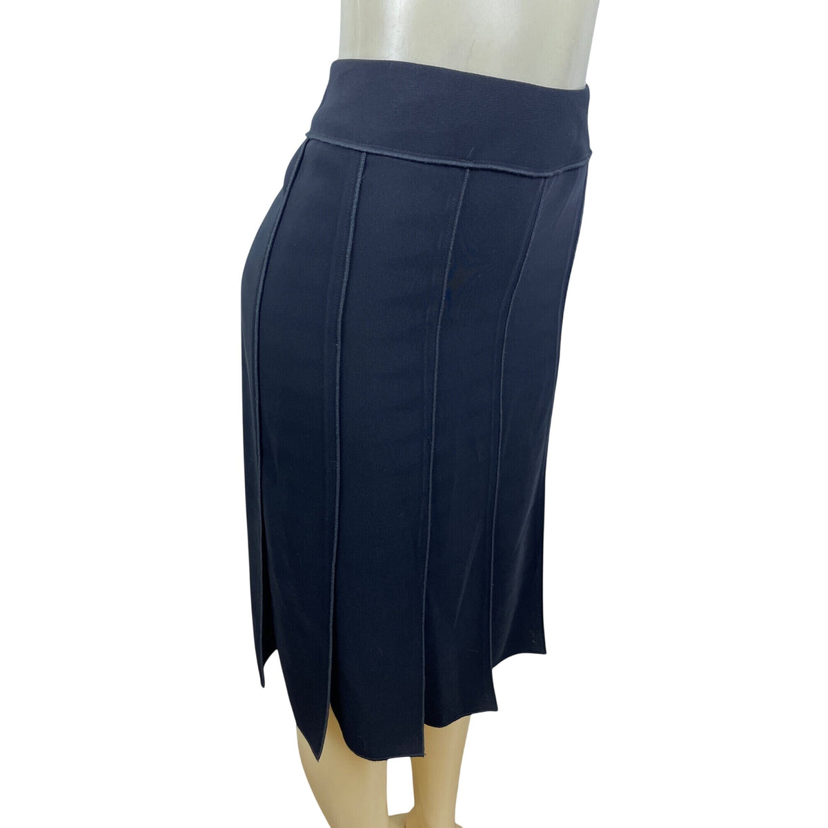 Drama Womens Black Knee-Length Pleated Skirt  Versatile Elegant Wear Size 12
