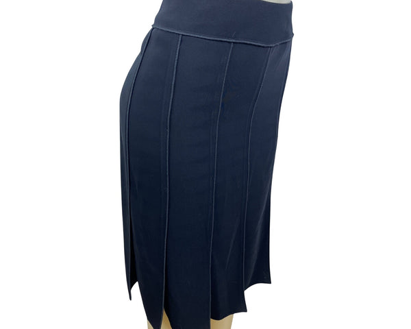 Drama Womens Black Knee-Length Pleated Skirt  Versatile Elegant Wear Size 12